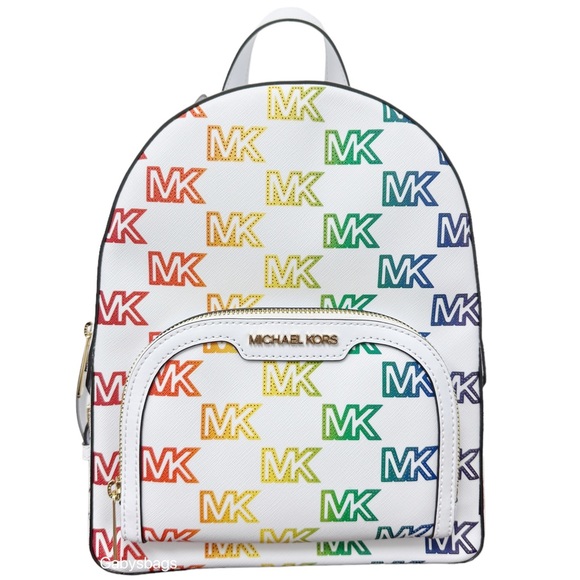 Michael Kors Erin Jaycee Medium Backpack School Bag Pride Rainbow MK Signature - Picture 5 of 7